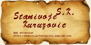 Stanivoje Kuruzović vizit kartica